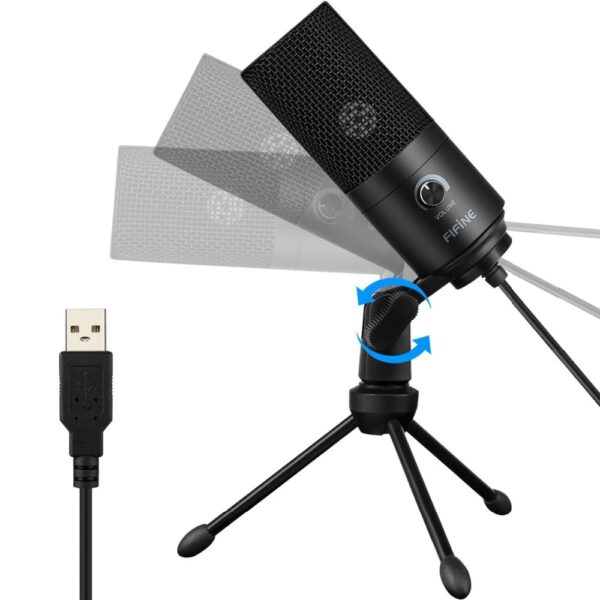 Metal USB Microphone with Tripod - Image 5